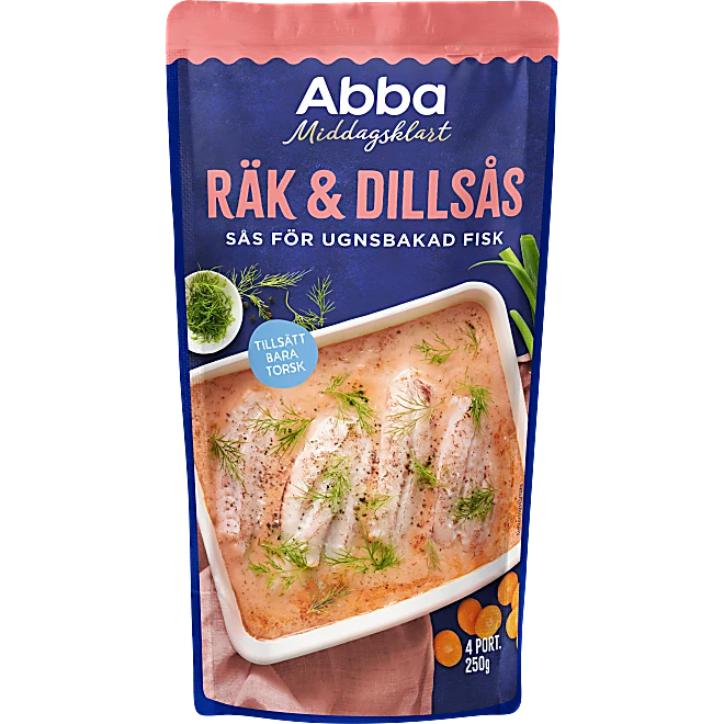 Räk & Dillsås För Ugnsbakad Torsk 4 Port Abba 250g